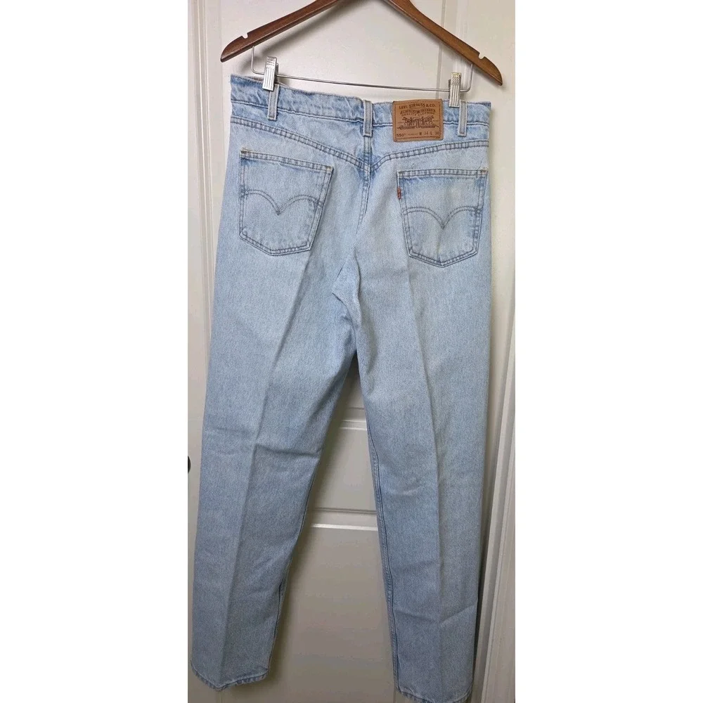 Vintage 90s Levi's 550 Jeans | Orange Tab Light Wash | Relaxed Tapered | 34x34